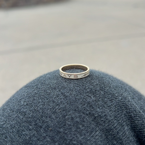 Marrow Fine jewelry 14k yellow gold white enamel size 6 always ring - Picture 7 of 9